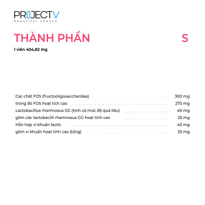 Thực Phẩm Sức Khỏe S Classic Hit - Hệ Tiêu Hoá Khỏe Mạnh - PROJECT V - Hộp 30 Viên - Xuất xứ Pháp, Hàng Chính Hãng