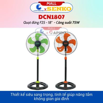 Quạt Đứng Công Nghiệp Senko DCN1809 (Lồng Quạt Mạ Crom) - Quạt Đứng DCN1807 - Hàng Chính Hãng - Bảo Hành 24 Tháng