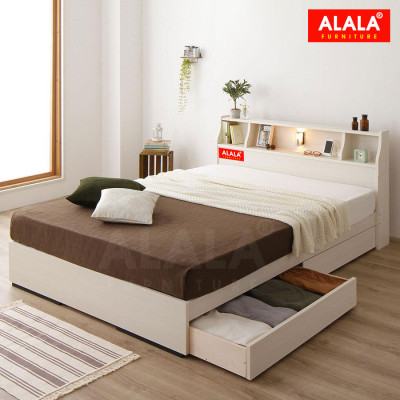 Giường ngủ ALALA05 + 2 hộc kéo/ Miễn phí vận chuyển và lắp đặt/ Đổi trả 30 ngày/ Sản phẩm được bảo hành 5 năm từ thương hiệu ALALA/ Chịu lực 700kg