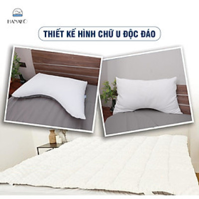 Gối cong Pharmedoc bông mút đàn hồi nâng đỡ cổ, giảm đau HANAKO Phong Cách Quý Tộc Châu Âu
