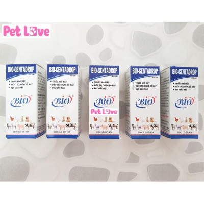 1 hộp (20 chai) nhỏ mắt chó mèo Bio Gentadrop