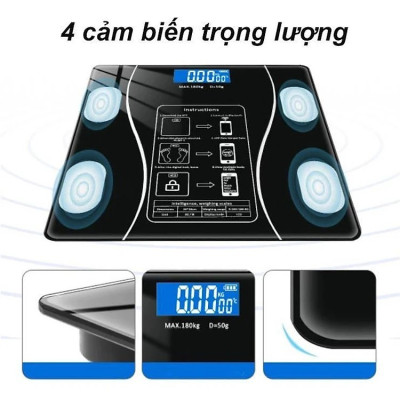 Cân Sức Khoẻ - Điện Tử Kết Nối Bluetooth Thông Minh Đo Lượng Mỡ Cơ Thể - Tải Trọng 180kg Giao Màu Ngẫu Nhiên