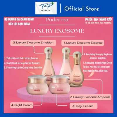 Sữa Dưỡng Hỗ Trợ Mờ Nám Luxury Exosome Emulsion Puderma Phiên bản nâng cấp của White Jade Emulsion 100ml: mờ thâm nám, nâng cơ, chống lão hóa.