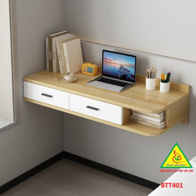 Bàn làm việc, bàn trang điểm treo tường bằng gỗ  BTT401 - Nội thất lắp ráp Viendong Adv