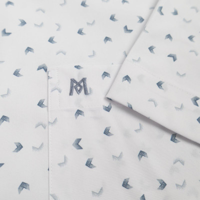 Áo sơ mi nam KHATOCO ngắn tay họa tiết A1MN468T2-CNIN671-2612-N