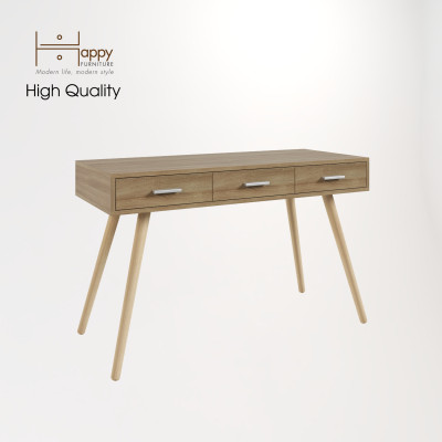 [Happy Home Furniture] OSRI, Bàn làm việc 3 ngăn - chân gỗ chéo ,  120cm x 50cm x 75cm ( DxRxC), BAN_003