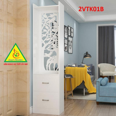 Tủ kệ trang trí kiêm vách ngăn phòng khách , nhà bếp 2VTK01 - Nội thất lắp ráp Viendong Adv