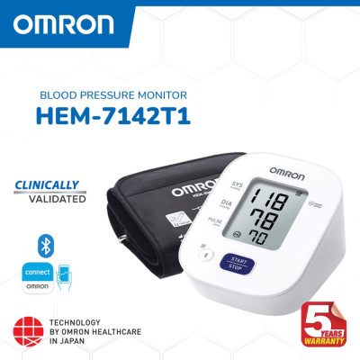Máy Đo Huyết Áp Điện Tử Omron HEM-7142T2 (Mẫu Cũ 7142T1) Tự Động Phát Hiện Nhịp Tim Không Đều, Bộ Nhớ Lưu Trữ 14 Kết Quả Đo, Có Kết Nối Bluetooth