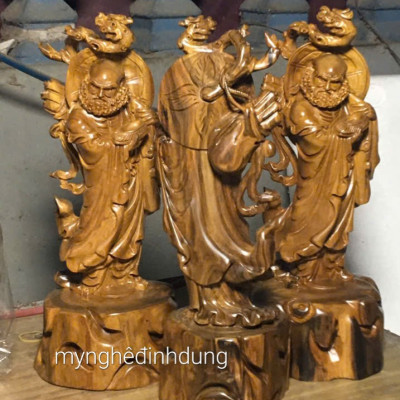 Tượng đạt ma sư tổ bằng gỗ bách xanh thơm nức kt cao 30×12×10cm 