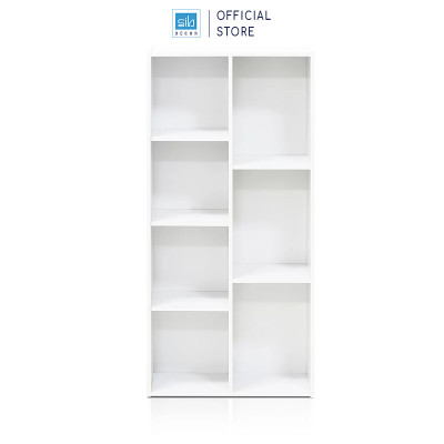 Kệ Sách Gỗ 7 Ngăn Có Hậu Kích Thước 105.8 x 50 x 24cm SIB Decor Cabinet KSG51