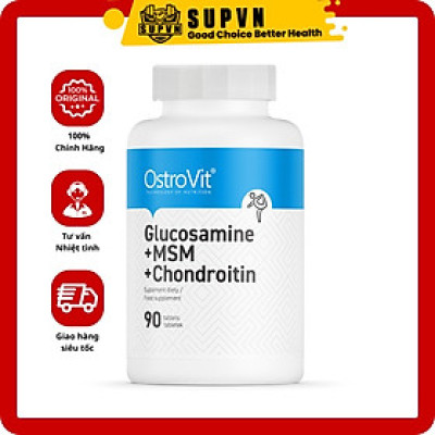 Glucosamine + MSM + Chondroitin Ostrovit (90viên)  - Hỗ trợ tăng dịch nhầy cho xương khớp và tái tạo sụn