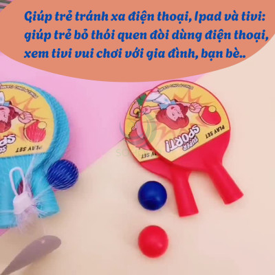 Bộ Vợt Bóng Bàn Mini Cho Bé – Super Sport Năng Động Set Đồ Chơi Bóng Bàn Mini Nhiều Màu – Bé Chơi Mê Say Bộ Vợt Bóng Bàn Trẻ Em – Kích Thích Vận Động & Tư Duy