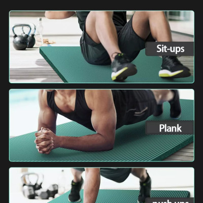 Thảm tập gym, thể hình, thể dục tại nhà, chống trơn trượt, độ bám ma sát cao + túi đựng dễ dàng di chuyển + dây buộc thảm chuyên dụng - giao màu ngẫu nhiên - thảm dày 2 lớp - Chính hãng dododios