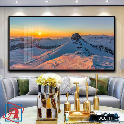 Tranh canvas treo tường Decor hoàng hôn trên núi – DC111