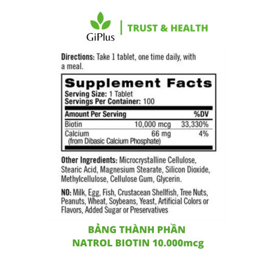 Biotin mọc tóc Natrol Beauty Mỹ hỗ trợ tóc mọc nhanh hơn, dày hơn, cho mái tóc khỏe mạnh, làn da rạng rỡ và móng tay chắc khỏe - QuaTangMe Extaste