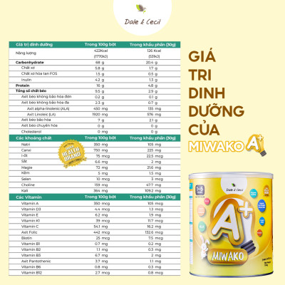 Sữa Công Thức Hữu Cơ Miwako A+ Vị Vani Hộp 700g x 4 Hộp Dinh Dưỡng Hoàn Chỉnh Cho Bé