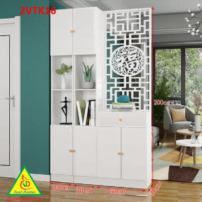 Tủ kệ trang trí kiêm vách ngăn phòng khách , nhà bếp 2VTK16B - Nội thất lắp ráp Viendong Adv