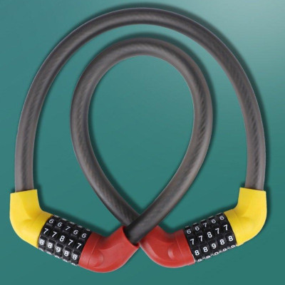 Combo: Khóa dây xe đạp 5 số đổi được mã + tay nắm sừng xe đạp