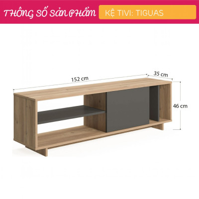 Kệ để tivi phòng khách thanh lịch SMLIFE Tiguas