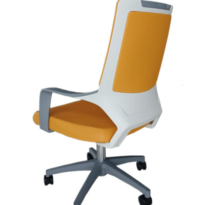Ghế văn phòng chân xoay lưng da ghế làm việc CE4477-P dành cho nhân viên hiện đại lưng trung nệm da simili ( màu cam / màu Nâu ) HCM