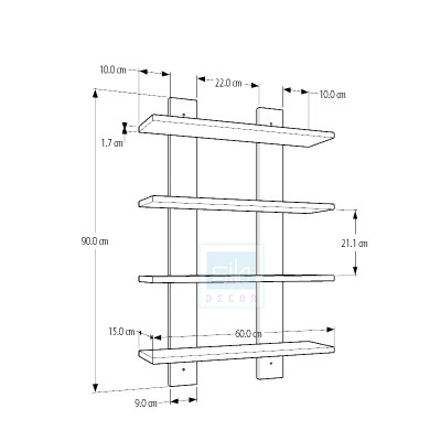 Kệ Gỗ Treo Tường 4 Tầng Để Sách Vở, Tranh Ảnh Và Các Vật Dụng Trang Trí SIB Decor KT504