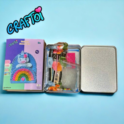 KIM NHỰA Bộ Thủ Công Trẻ Tự Làm Thú Bông 5+ UNICORN SWEET CORN Craftoi Felt DIY Sewing toy with safety needle