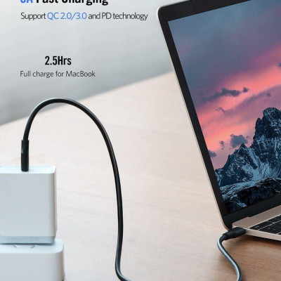 Ugreen UG10306US286TK 2M màu đen USB type C 2.0 Cáp sạc và truyền dữ liệu từ máy tính ra điện thoại - HÀNG CHÍNH HÃNG