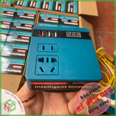 (Đa Năng) Bộ Chuyển Đổi Nguồn 18-21V KhoNCC Hàng Chính Hãng - Dùng Chân Pin Phổ Thông 4cm Sang Điện Áp 220V - Có USB Sạc Nhanh - Biến Tần Thông Minh Chuyển Dòng Điện - KPD-10351-BCDPPT