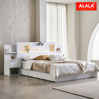 Giường ngủ ALALA1206 + 3 hộc kéo / Miễn phí vận chuyển và lắp đặt/ Đổi trả 30 ngày/ Sản phẩm được bảo hành 5 năm từ thương hiệu ALALA/ Chịu lực 700kg 