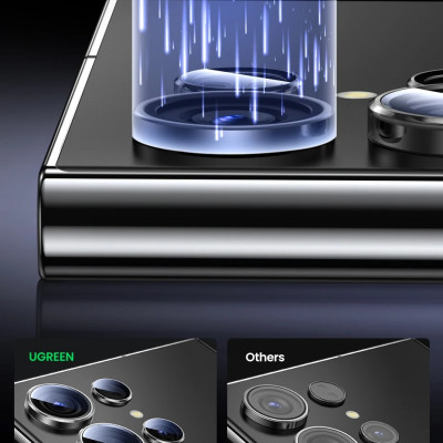 Tấm dán kính cường lực Camera cho Samsung Galaxy S22 Ultra / S23 Ultra / S24 Ultra hiệu HOTCASE KUZOOM AR - công nghệ kế dính tự động, mặt kính AGC sắc nét với độ cứng 9H, trang bị khung tự dán dễ dàng tự dán ở nhà - Hàng nhập khẩu