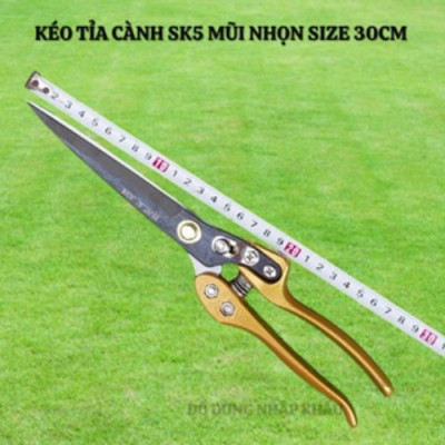 Kéo tỉa cây mũi nhọn cán bằng hợp kim dài 30cm kèm lò xo sơ cua