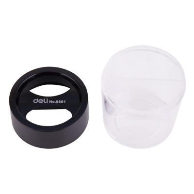 Hộp đựng ghim Nam Châm Hít φ58*75MM Deli, Đen/Xanh - 1 hộp - E9881