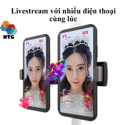 Giá đỡ kẹp điện thoại đôi CYKE C2, hỗ trợ livestream, quay phim video bằng điện thoại, máy tính bảng nhiều máy cùng lúc, gắn xe đạp, hàng chính hãng