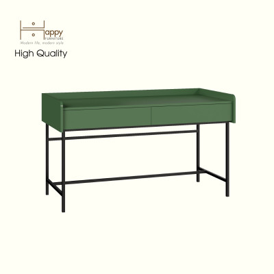 [Happy Home Furniture] LAVIA, Bàn làm việc 2 ngăn kéo - chân sắt, 140cm x 59cm x 80cm ( DxRxC), BAN_087