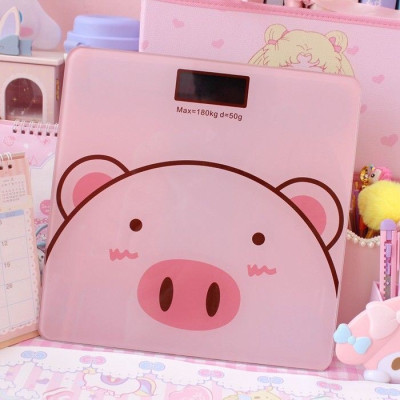Cân điện tử sức khỏe ,Cân điện tử gia đình nhỏ gọn ,đô chính xác cao ,bền đẹp ,hình chú heo hồng xinh xắn Cute 
