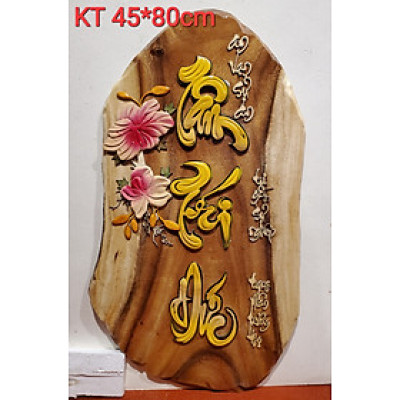 TRANH GỖ QUÝ TỰ NHIÊN CHŨ TÂM -TRÍ - ĐỨC