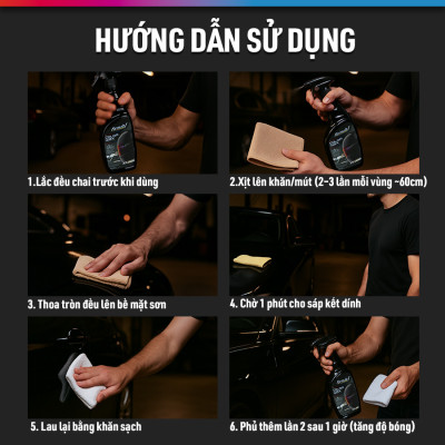 Xịt Phủ Bóng Màu Đen Ceramic Color Wax SiO2 FORMULA 1 617945 680ml Khôi Phục Màu Xe Chống Tia UV Bóng Sâu Như Gương - Nhập Khẩu Chính Hãng