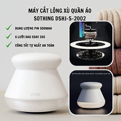 Máy cắt lông xù quần áo Sothing DSHJ-S-2002  có đèn LED, lưỡi thép không gỉ, 6 lưỡi cắt sắc bén- Hàng Chính Hãng