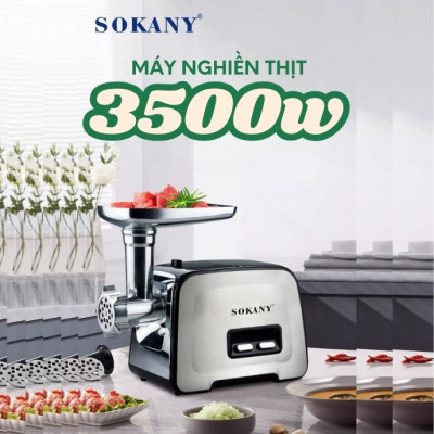 Máy xay nhồi thịt đa năng SOKANY SK-090, công suất 3200W, vừa xay thịt, vừa đùn thịt, nhồi lạp xưởng, xúc xích tại nhà - HÀNG CHÍNH HÃNG