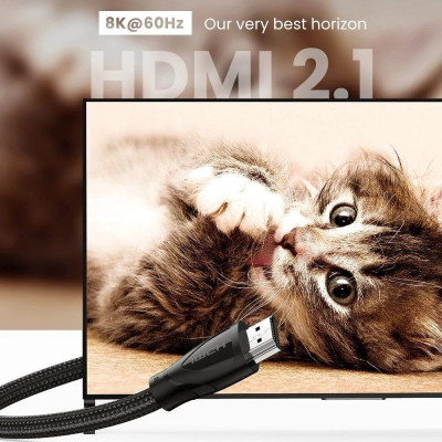 Ugreen UG80401HD140TK 1M 8K 60Hz 4K 120hz màu đen Cáp HDMI 2.1 Ultra HD Cao Cấp - HÀNG CHÍNH HÃNG