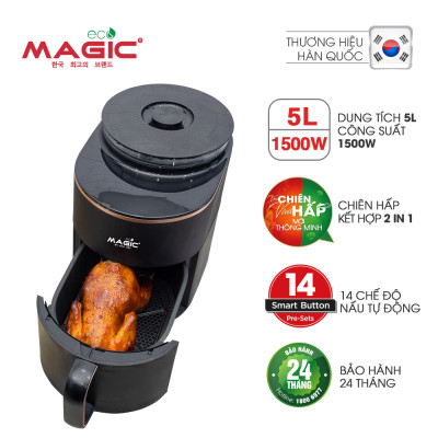 Nồi chiên không dầu kết hợp hấp Magic Eco S05 5L - Hàng chính hãng
