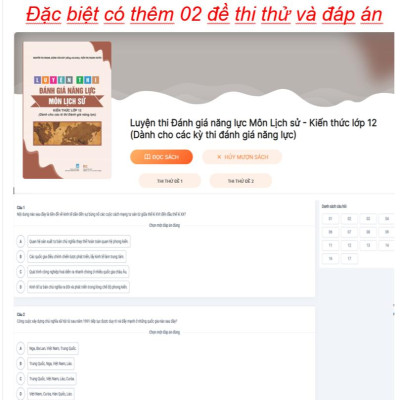 Sách Luyện thi Đánh giá Năng lực Môn Lịch Sử ( Phần kiến thức lớp 12 )