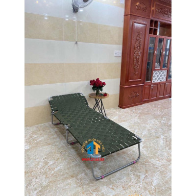 Giường xếp vải dù dây đan lớn khung sắt Đại Thành