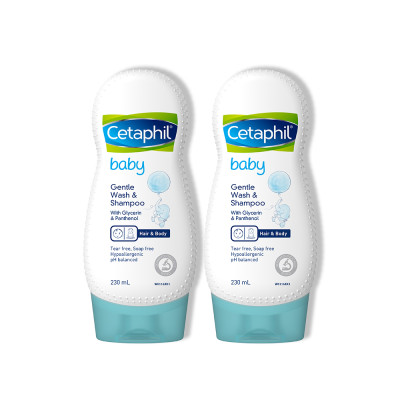 Combo 2 Sữa tắm gội dịu lành cho bé Cetaphil Baby Gentle Wash & Shampoo 230ml/chai