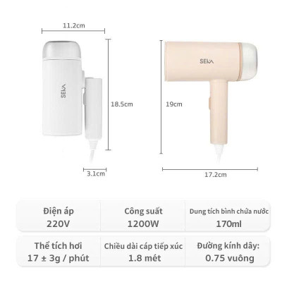 Bàn Là Hơi Nước Cầm Tay SEKA SK547 (Model Mới Nhất 2024) 1200W, 170ml, Bàn Là Mini, Bàn ủi Du Lịch - Hàng Chính Hãng