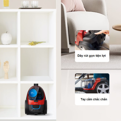 Máy hút bụi không túi PowerPro Compact thương hiệu Hà Lan Philips FC9351/82 1600W - Hàng nhập khẩu