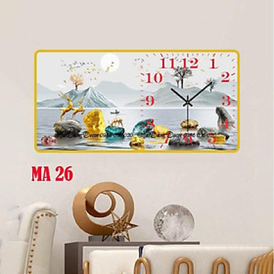 { Mẫu Ngang mới hót nhất } Tranh đồng hồ treo tường tráng gương 3d cao cấp giá xưởng { Tặng pin móc đinh treo đa năng}
