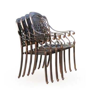 Ghế cafe nhựa đúc caro chéo màu đồng CC2015-A Nội thất Capta Ghế ăn ngoài trời nhựa đúc màu đồng xếp chồng có tay tựa   