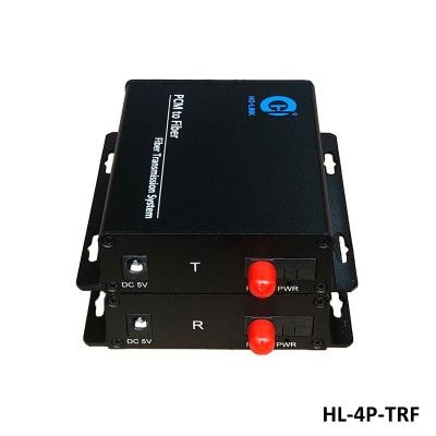 Bộ chuyển đổi quang thoại 4 Kênh J11  ( gồm 2 chiếc,2 adapter) Ho-link HL-4P-TRF - Hàng Chính hãng