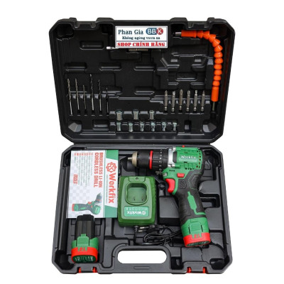 Máy Khoan PlN WORKFIX 16.8V 10mm - 3 Chức Năng - Động Cơ Không Chổi Than, Motor 100% Dây Đồng - Bảo Hành chính hãƞg